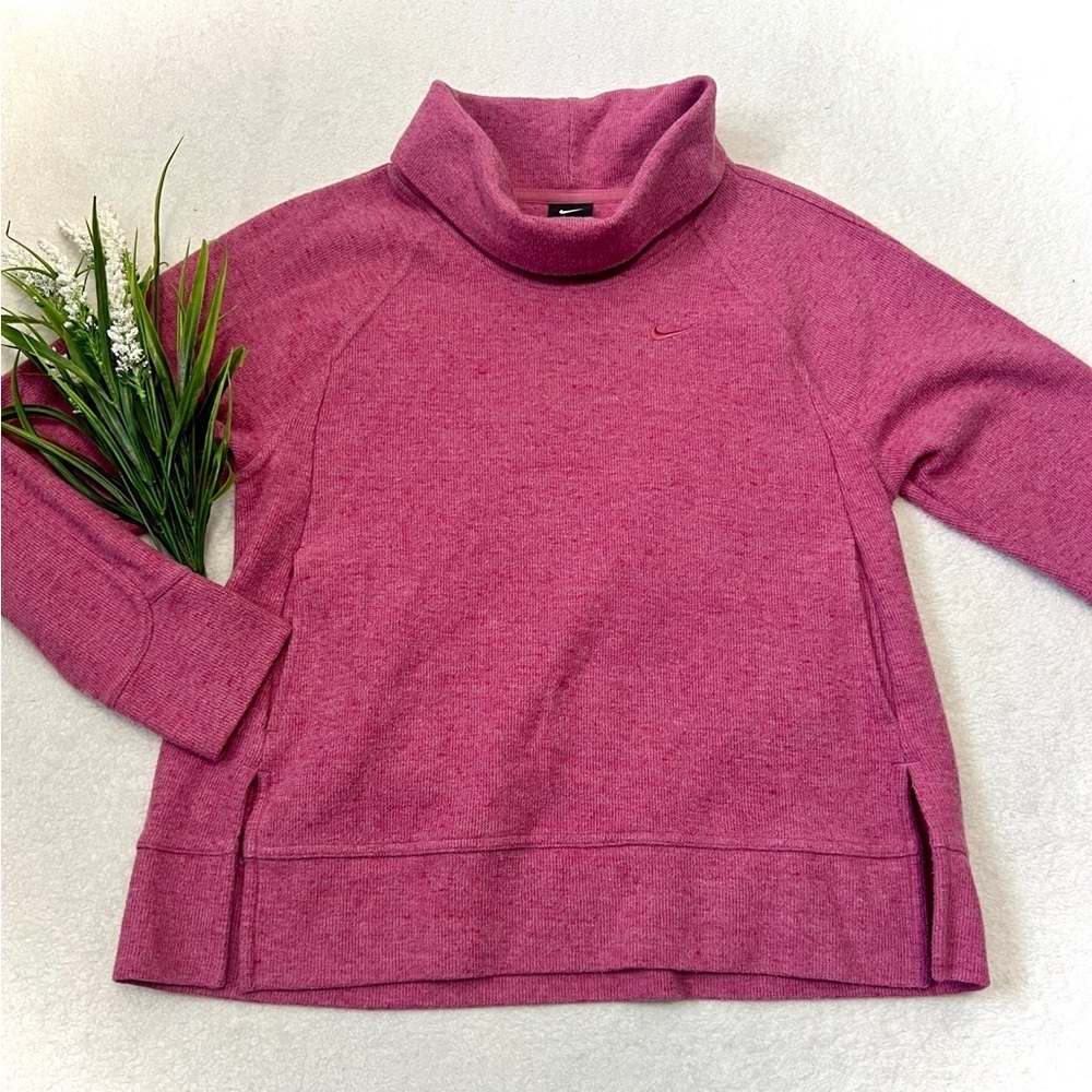 Nike Pink Cowl Neck Pull-Over Sweater - Small